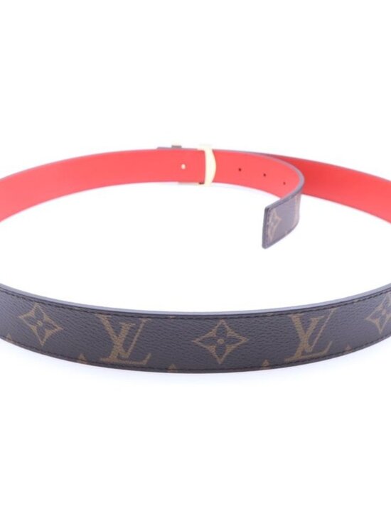 Louis Vuitton Monogram Ceinture LV Initial Leather Belt Brown Red main image 6